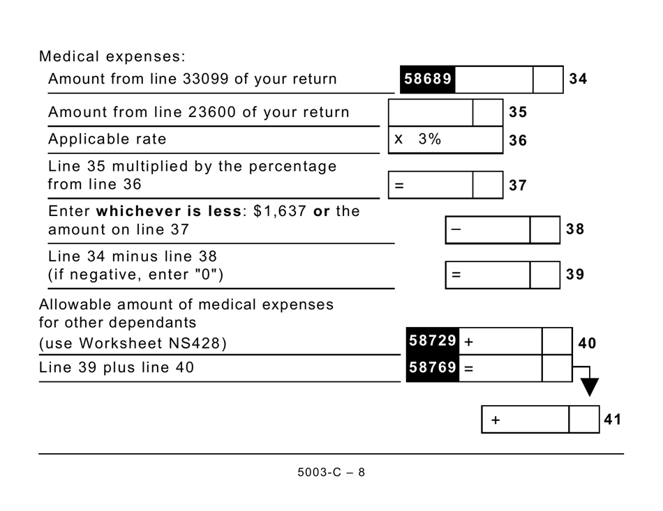 Form 5003-C (NS428) Nova Scotia Tax and Credits (Large Print) - Canada, Page 8