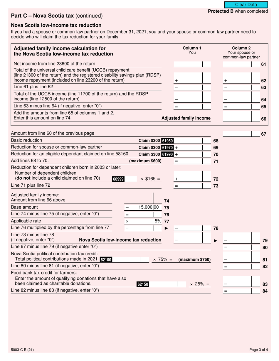 Form 5003-C (NS428) Nova Scotia Tax and Credits - Canada, Page 3