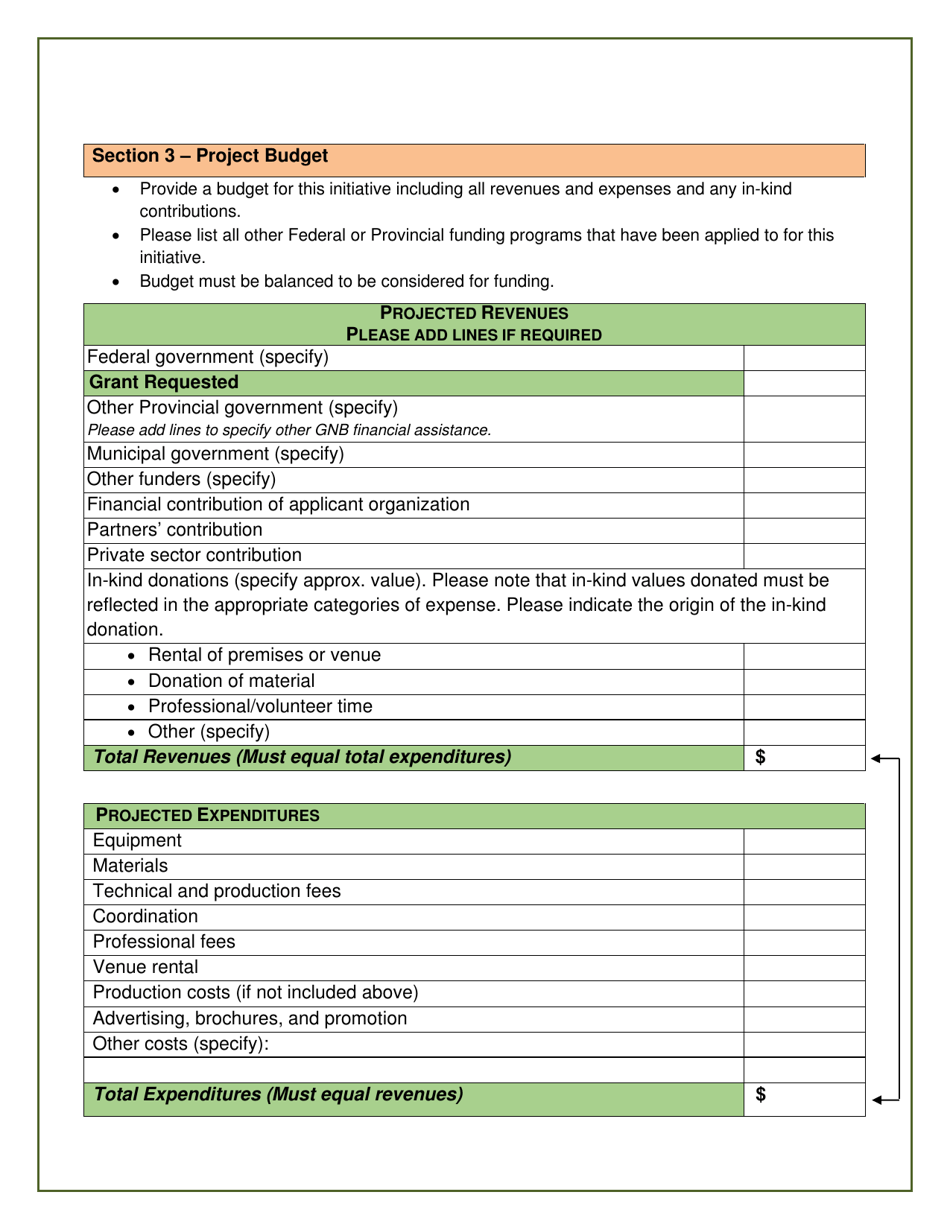 Application Form - Commemorations  Celebrations Program - New Brunswick, Canada, Page 5