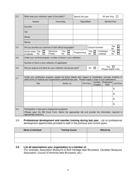 Application Form - Historical Societies Assistance Program - New Brunswick, Canada, Page 3