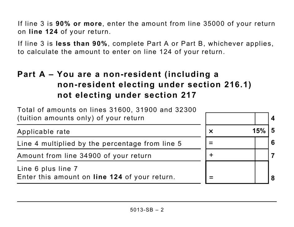 Form 5013 Sb Schedule B 2021 Fill Out Sign Online And Download Printable Pdf Canada 8466