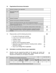 Application Form - Community Museums Assistance Program - New Brunswick, Canada, Page 2
