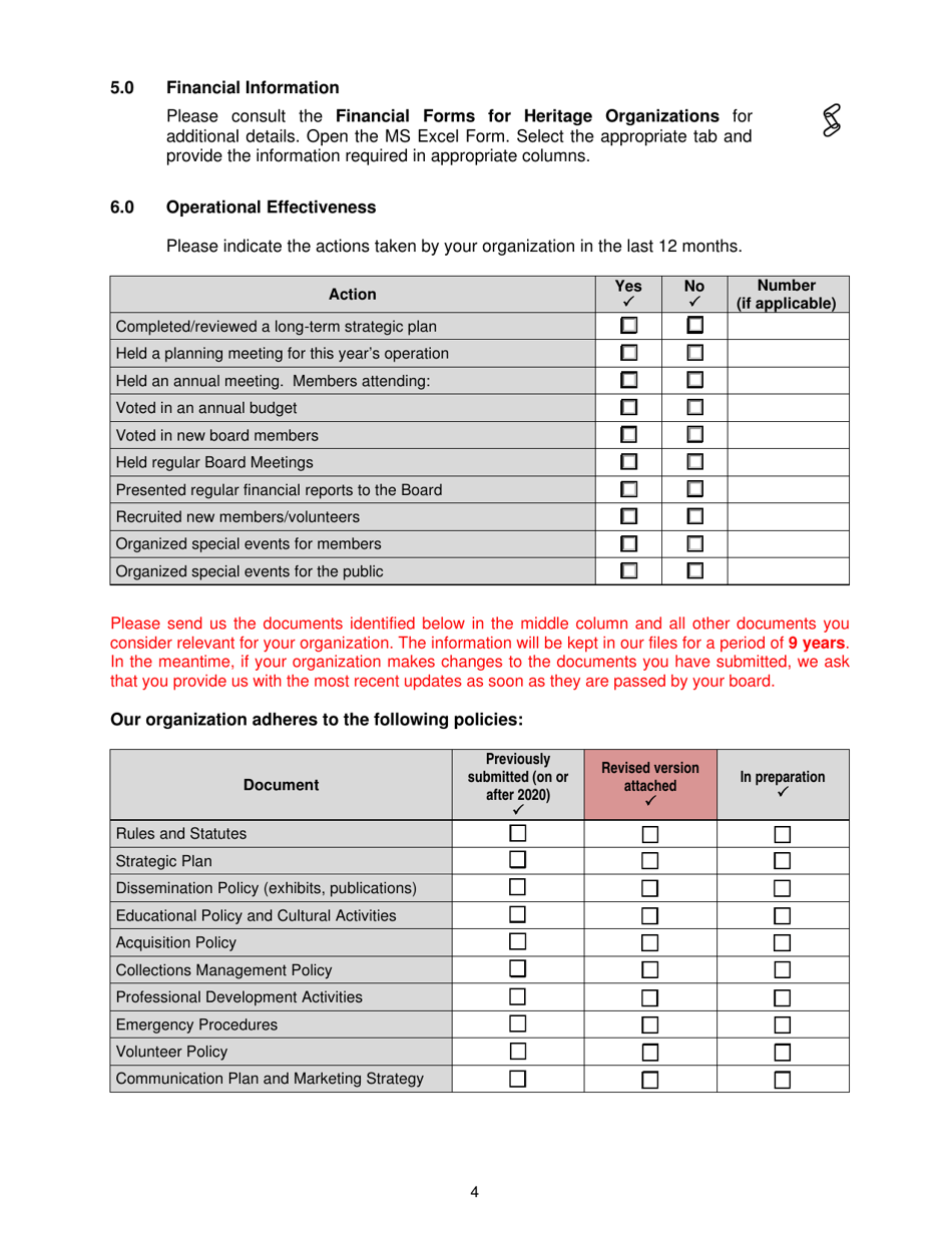 Application Form - Community Museums Assistance Program - New Brunswick, Canada, Page 4