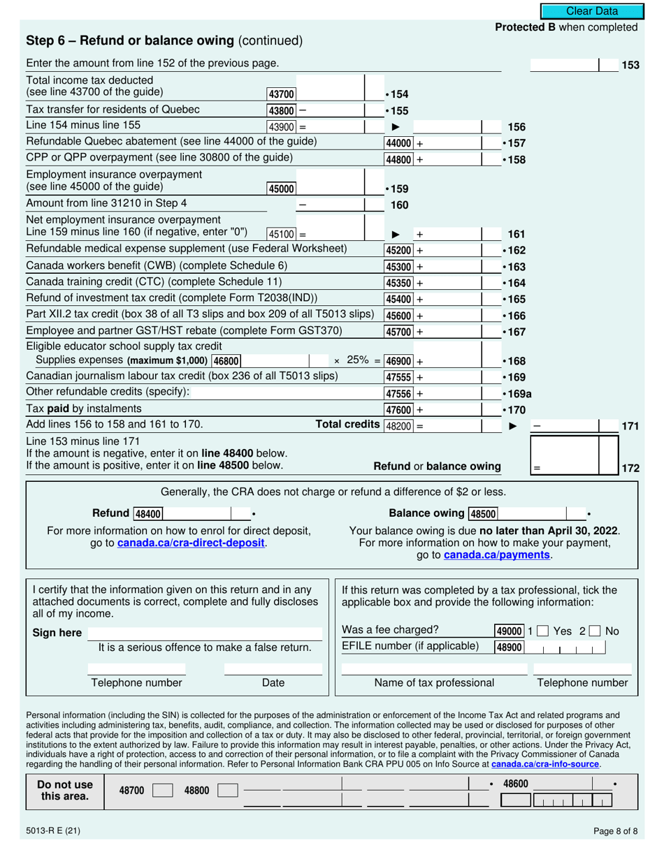 Form 5013 R Download Fillable PDF Or Fill Online Income Tax And Benefit