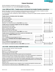 Form 5013-D1 Federal Worksheet (For Non-residents and Deemed Residents of Canada) - Canada