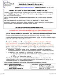 Document preview: Medical Cannabis Program Patient Application - New Mexico