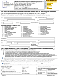 Medical Cannabis Program Patient Application - New Mexico, Page 2