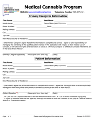 Primary Caregiver Application - Medical Cannabis Program - New Mexico, Page 2