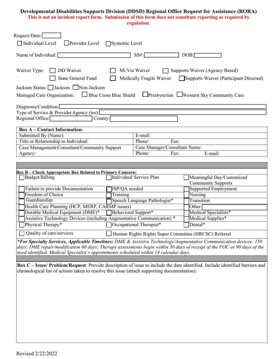 New Mexico Developmental Disabilities Supports Division (Ddsd) Regional