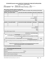 DD Waiver (Budget-Based) Assistive Technology Fund (ATF) Application - New Mexico, Page 2