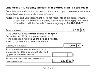 Form 5001-D Worksheet NL428 Newfoundland and Labrador (Large Print) - Canada, Page 8