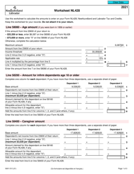 Form 5001-D Worksheet NL428 Newfoundland and Labrador - Canada