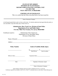 Motor Vehicle Racetrack License Application - New Jersey, Page 3