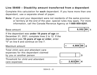 Form 5004-D Worksheet NB428 New Brunswick (Large Print) - Canada, Page 8
