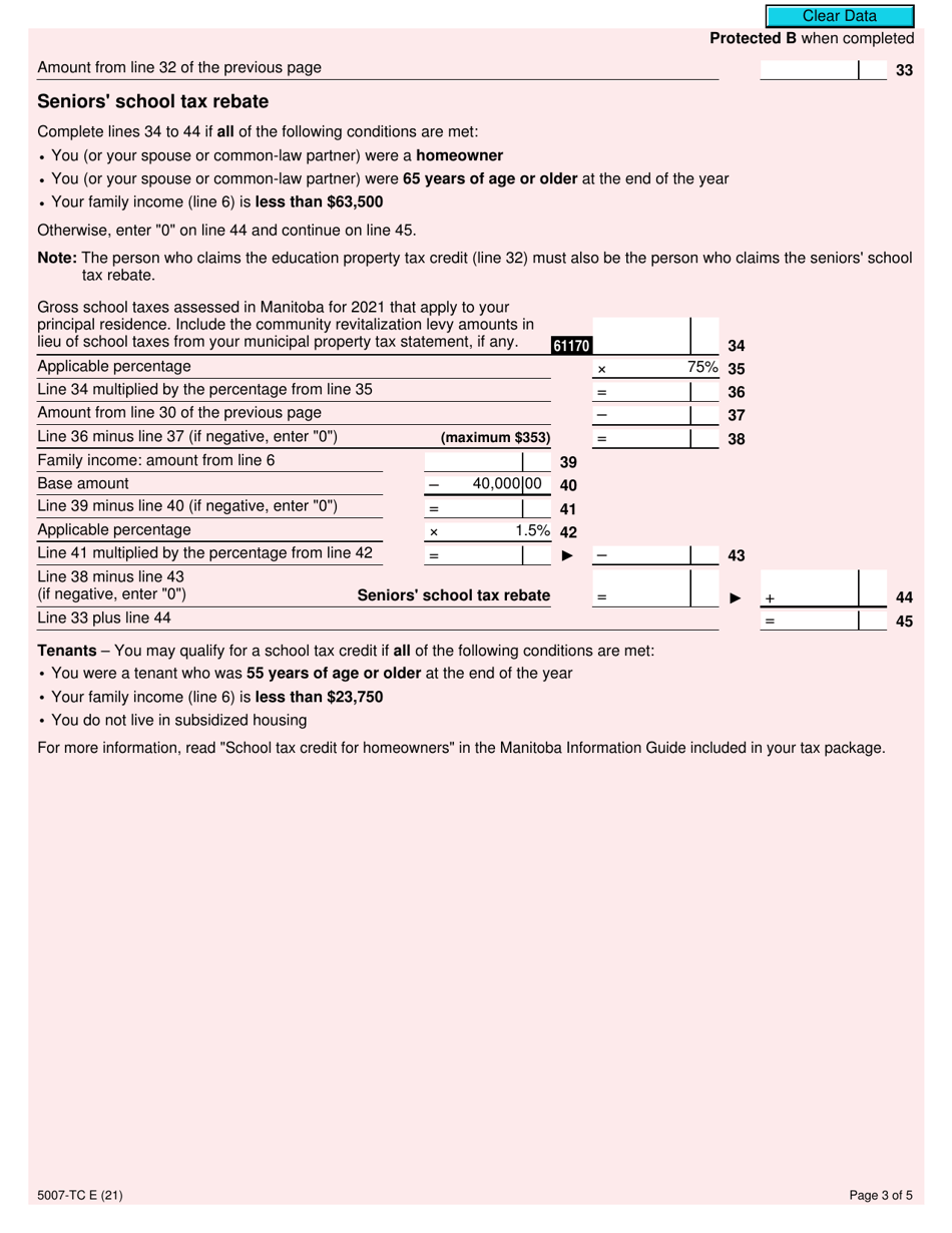 Form 5007-TC (MB479) Manitoba Credits - Canada, Page 3