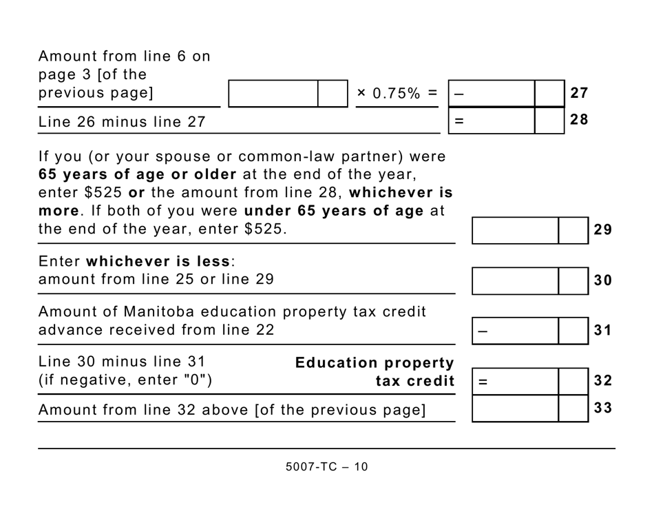 Form 5007-TC (MB479) Manitoba Credits (Large Print) - Canada, Page 10