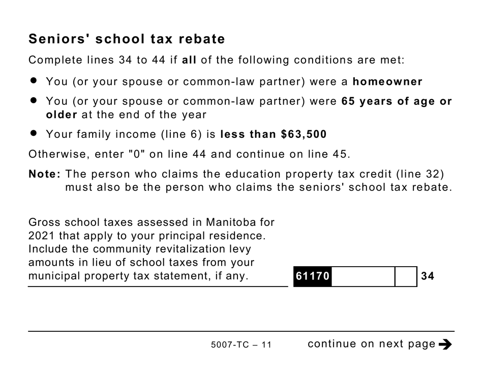 Form 5007-TC (MB479) Manitoba Credits (Large Print) - Canada, Page 11
