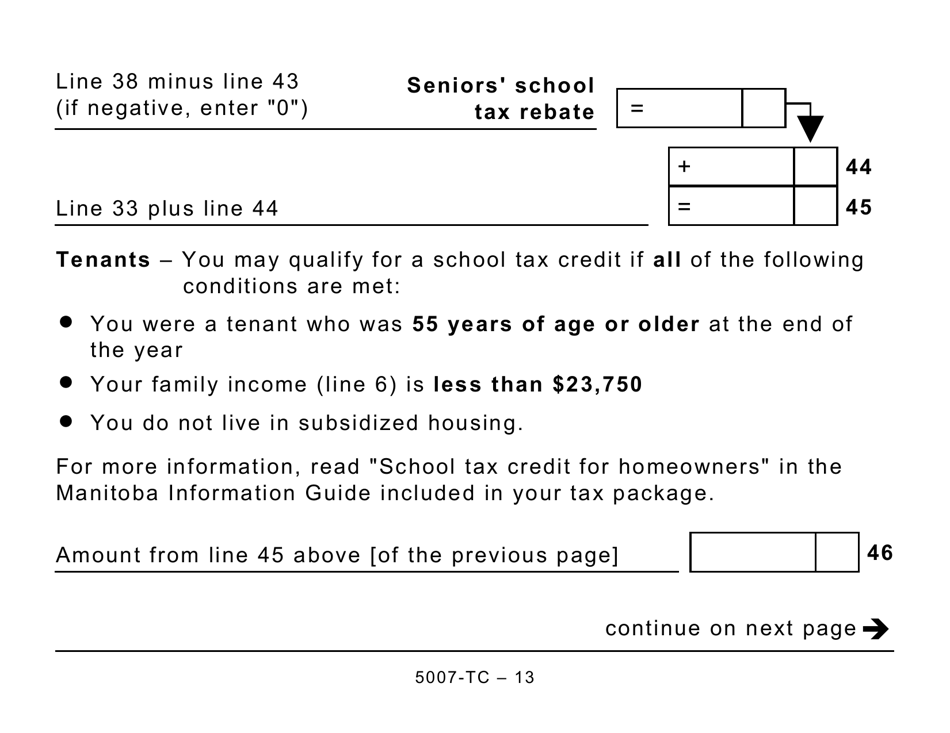 Form 5007-TC (MB479) Manitoba Credits (Large Print) - Canada, Page 13