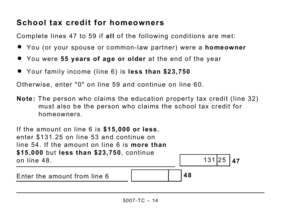 Form 5007-TC (MB479) Manitoba Credits (Large Print) - Canada, Page 14