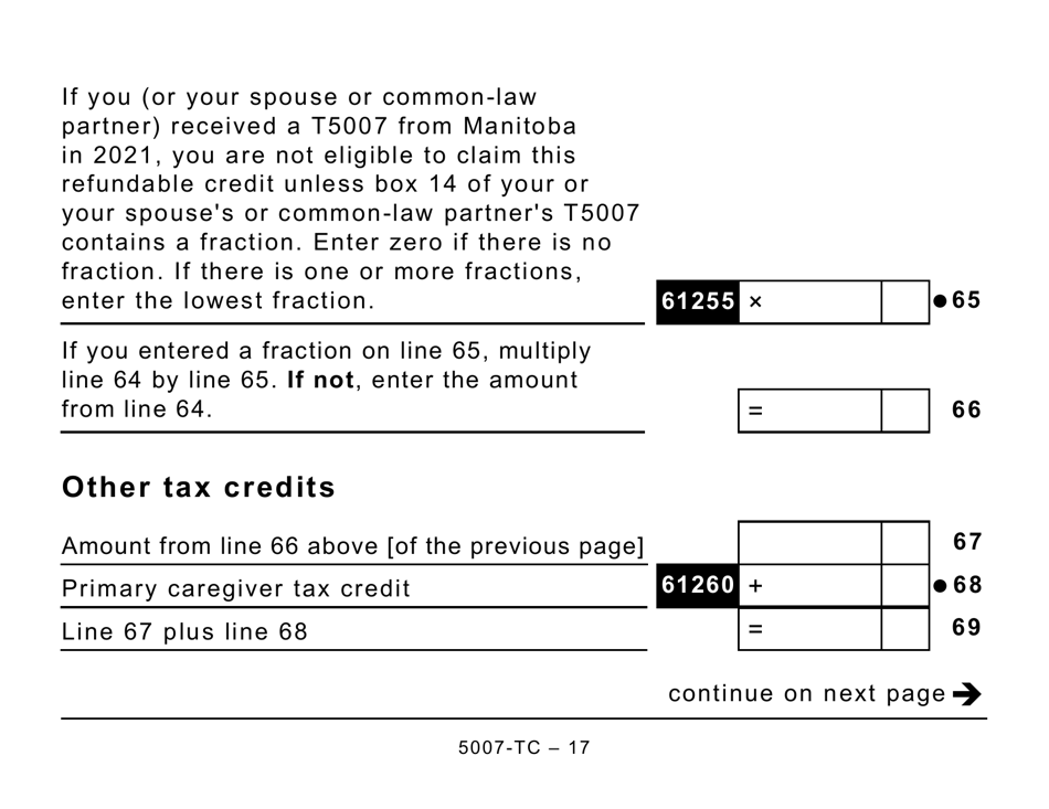 Form 5007-TC (MB479) Manitoba Credits (Large Print) - Canada, Page 17