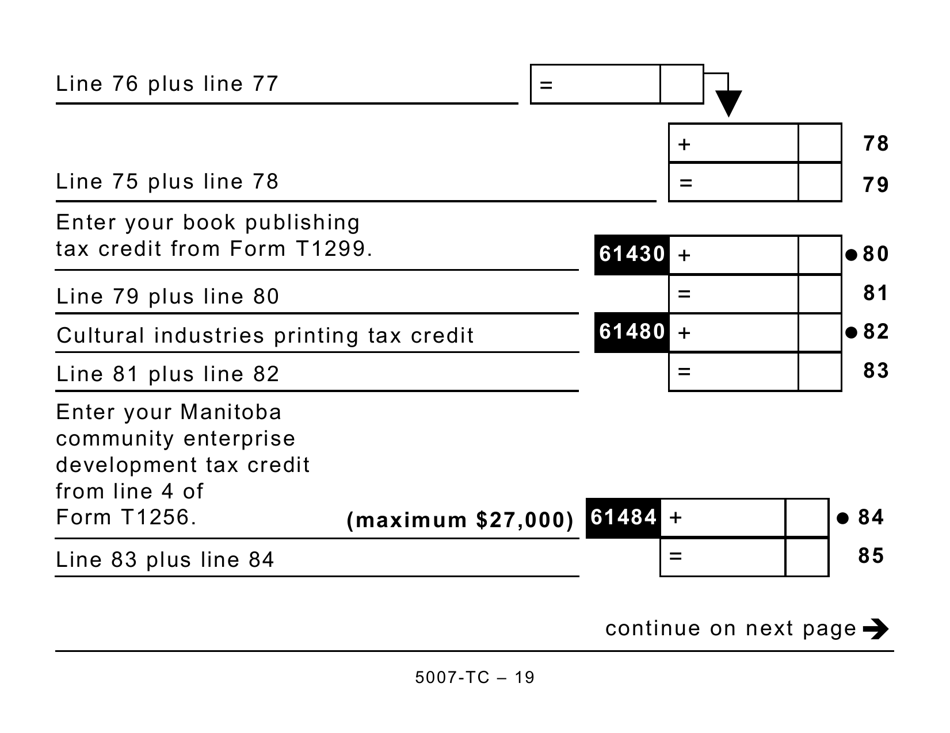 Form 5007-TC (MB479) Manitoba Credits (Large Print) - Canada, Page 19