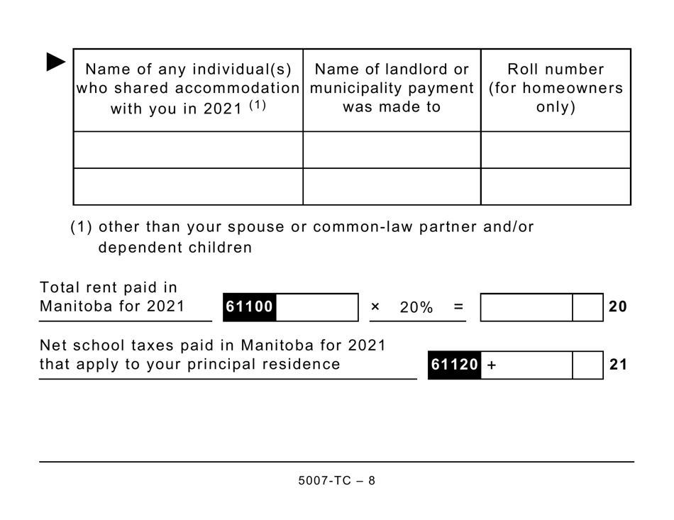Form 5007-TC (MB479) Manitoba Credits (Large Print) - Canada, Page 8