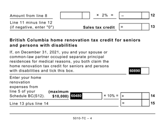 Form 5010-TC (BC479) British Columbia Credits (Large Print) - Canada, Page 4