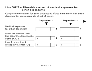 Form 5010-D Worksheet BC428 British Columbia (Large Print) - Canada, Page 8