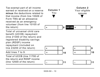 Form 5009-S6 Schedule 6 Canada Workers Benefit (Large Print) - Canada, Page 10