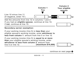 Form 5009-S6 Schedule 6 Canada Workers Benefit (Large Print) - Canada, Page 11