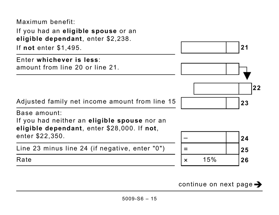 Form 5009-S6 Schedule 6 Canada Workers Benefit (Large Print) - Canada, Page 15