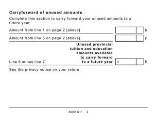 Form 5009-S11 Schedule AB(S11) Alberta Tuition and Education Amounts (Large Print) - Canada, Page 3