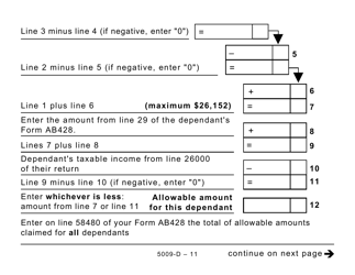 Form 5009-D Worksheet AB428 Alberta (Large Print) - Canada, Page 11