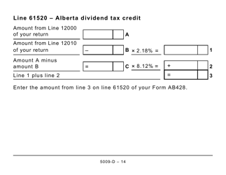 Form 5009-D Worksheet AB428 Alberta (Large Print) - Canada, Page 14