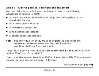 Form 5009-D Worksheet AB428 Alberta (Large Print) - Canada, Page 15