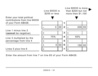 Form 5009-D Worksheet AB428 Alberta (Large Print) - Canada, Page 16