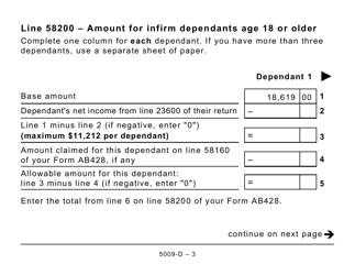 Form 5009-D Worksheet AB428 Alberta (Large Print) - Canada, Page 3