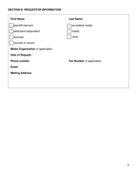 Court Record Access Request Form for Criminal and Civil Proceedings - British Columbia, Canada, Page 2