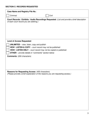 Court Record Access Request Form for Criminal and Civil Proceedings - British Columbia, Canada, Page 3