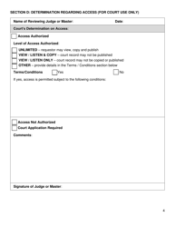 Court Record Access Request Form for Criminal and Civil Proceedings - British Columbia, Canada, Page 4