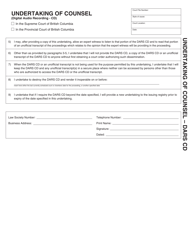 Form ADM859 Undertaking of Counsel - British Columbia, Canada, Page 3