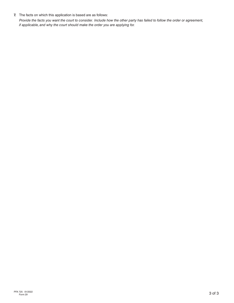 Form 29 (PFA725) Application About Enforcement - British Columbia, Canada, Page 8