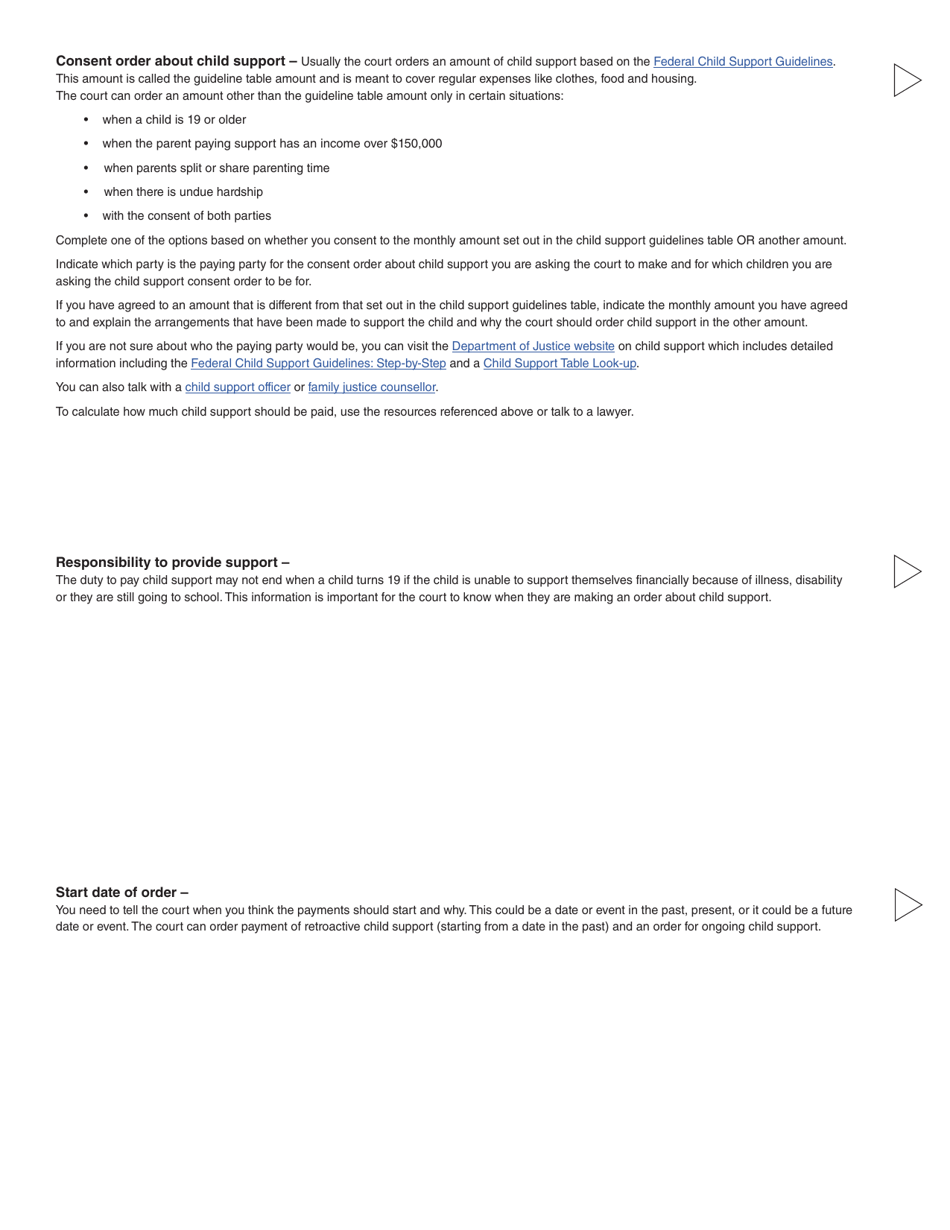 Form 17 (PFA723) Application for a Family Law Matter Consent Order - British Columbia, Canada, Page 15
