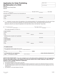 Form 16 (PFA724) Application for Order Prohibiting the Relocation of a Child - British Columbia, Canada, Page 4