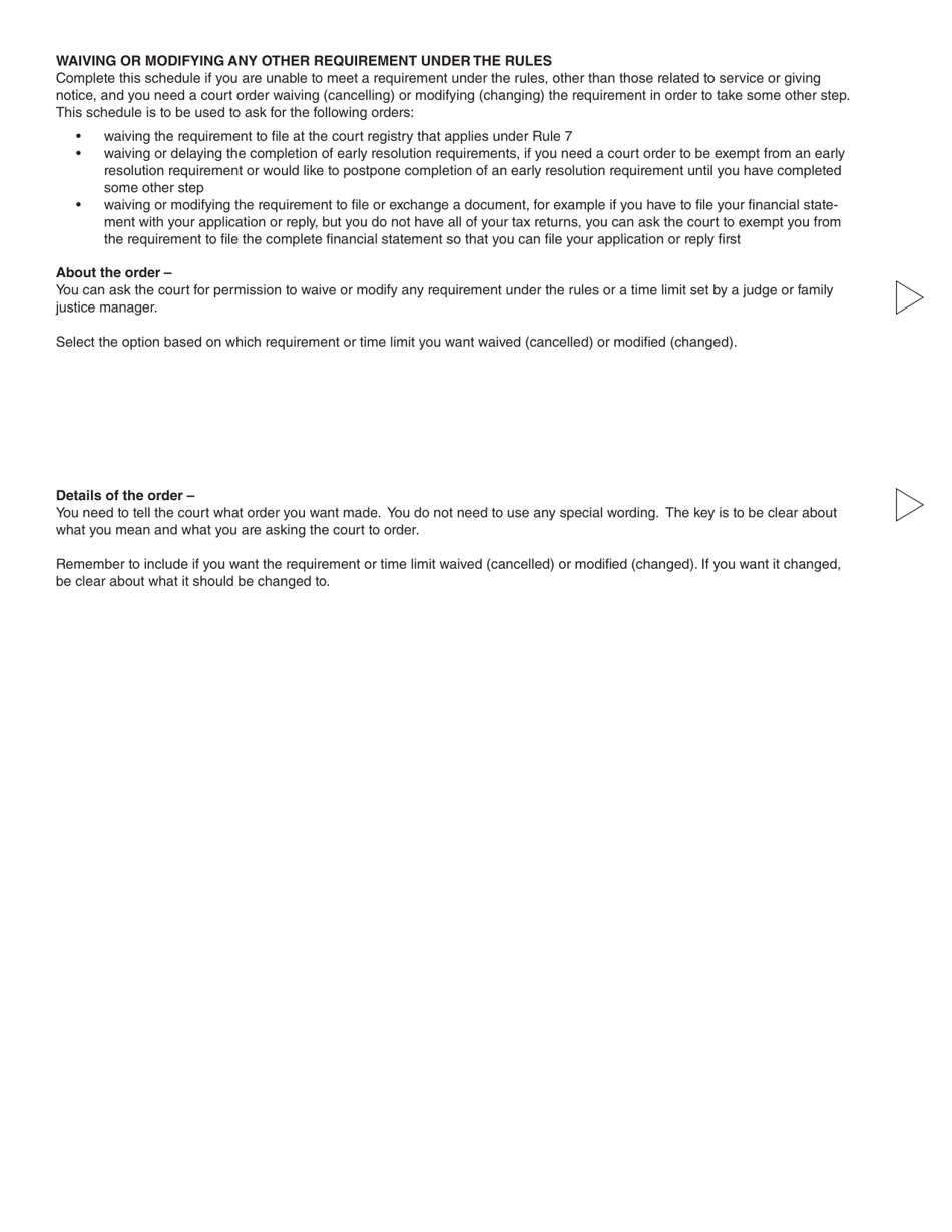 Form 11 (PFA718) Application for Case Management Order Without Notice or Attendance - British Columbia, Canada, Page 13