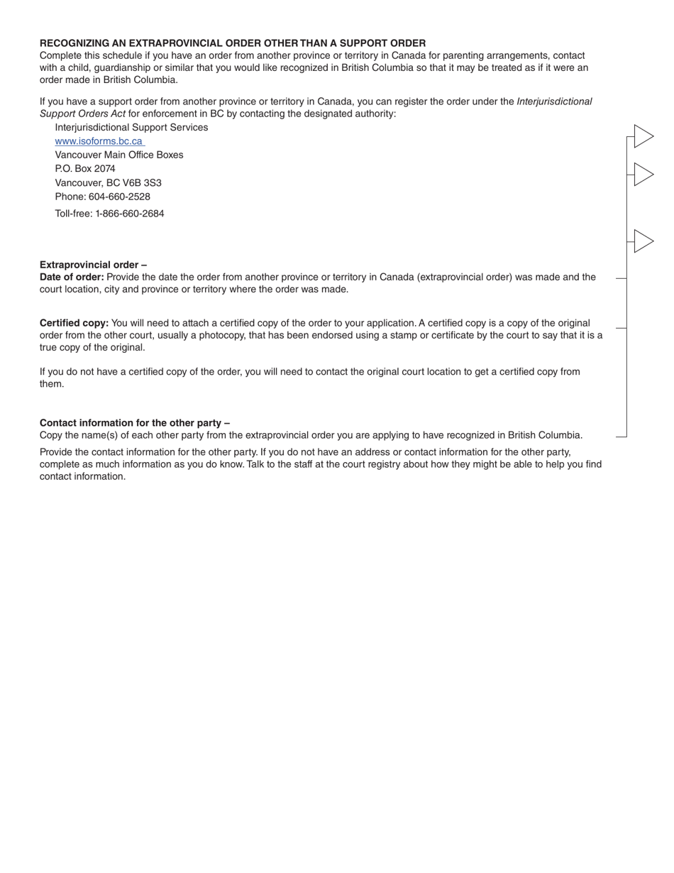 Form 11 (PFA718) Application for Case Management Order Without Notice or Attendance - British Columbia, Canada, Page 19