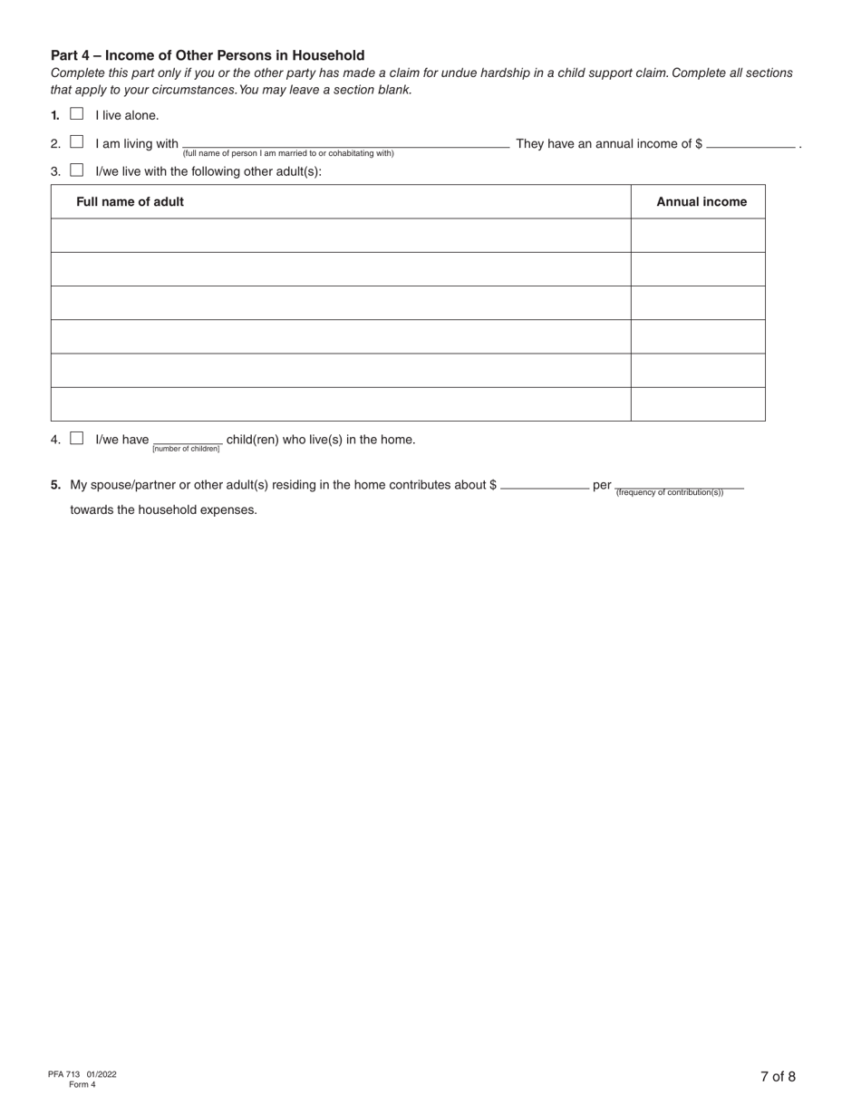 Form 4 (PFA713) Financial Statement - British Columbia, Canada, Page 16