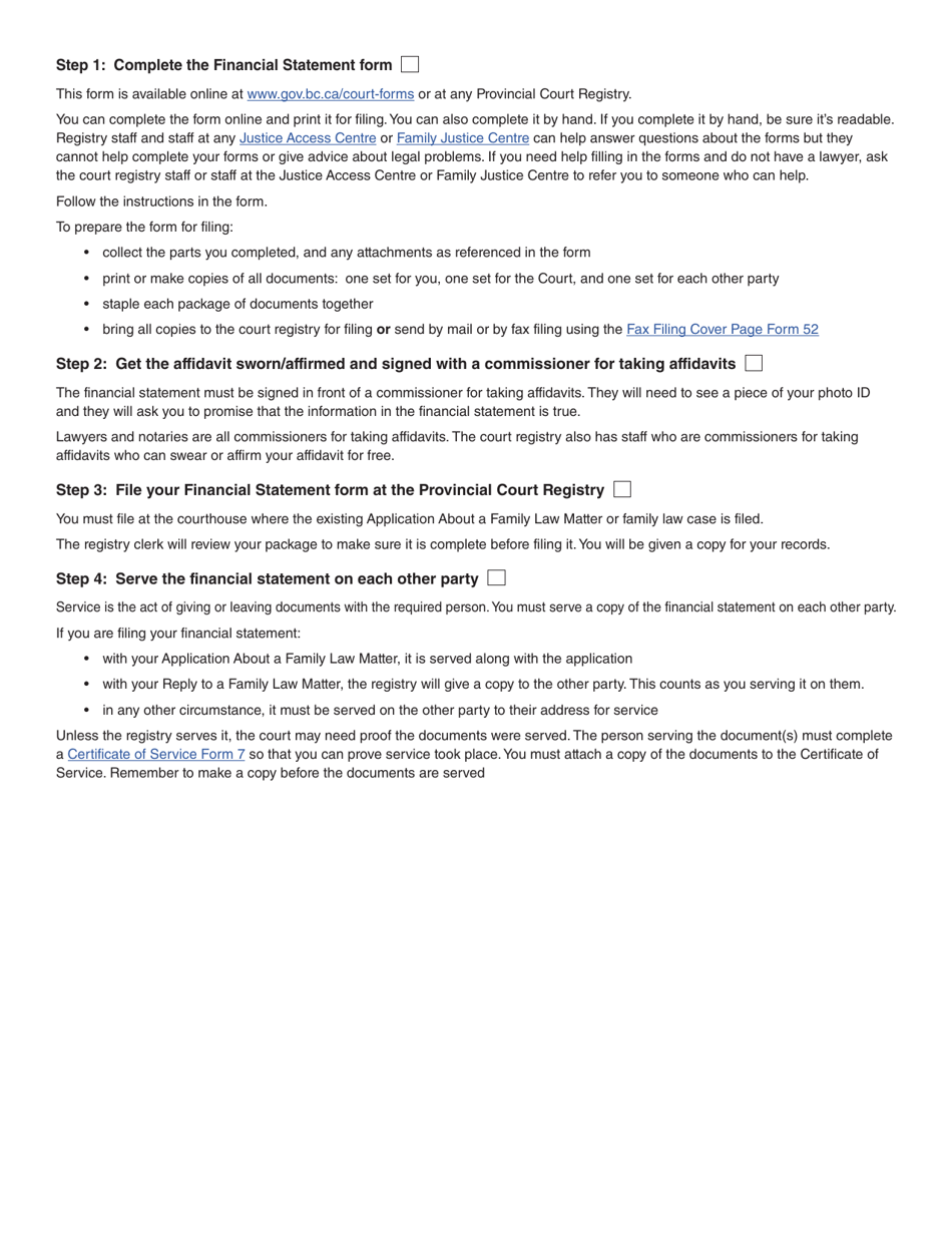 Form 4 (PFA713) Financial Statement - British Columbia, Canada, Page 2