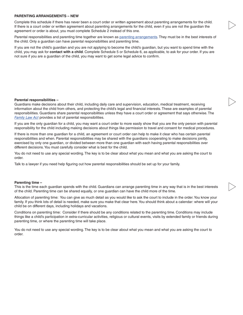 Form 3 (PFA712) Application About a Family Law Matter - British Columbia, Canada, Page 11