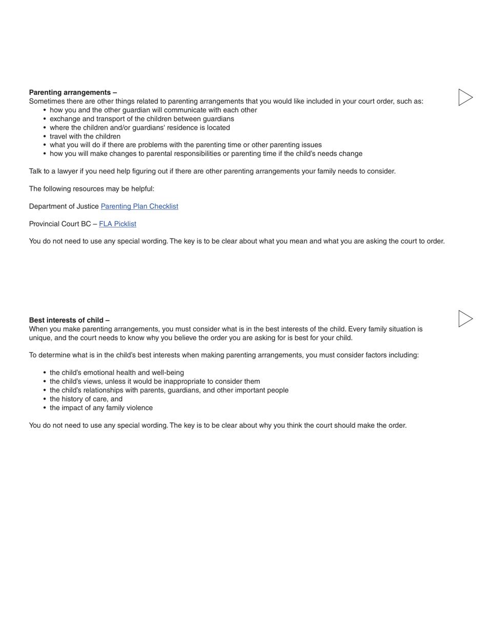 Form 3 (PFA712) Application About a Family Law Matter - British Columbia, Canada, Page 13